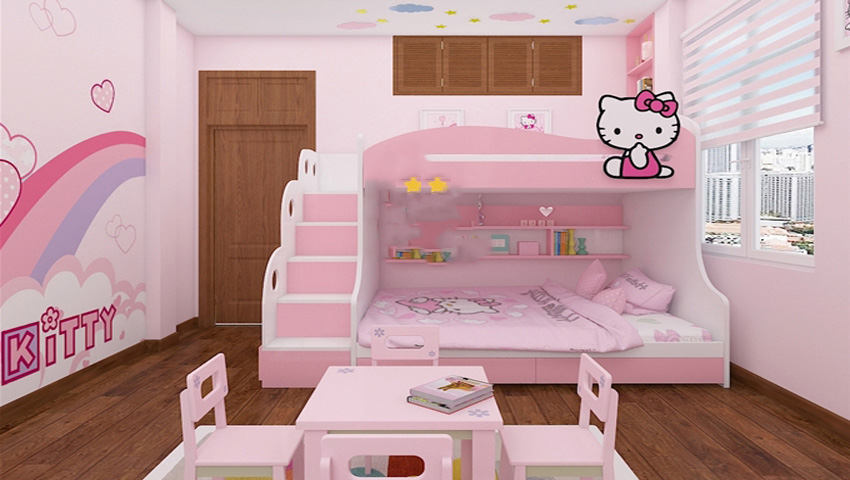 Giường Hello Kitty